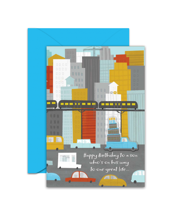 Greeting Card - GC2916-HAL075 - Happy Birthday to a son who's on his way to one great life...